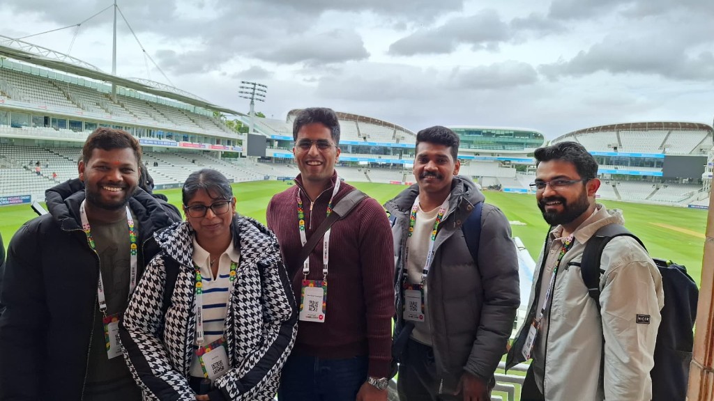 HealthCrew AI team at Lord's Cricket Ground during ManageEngine Shield NxG 2026